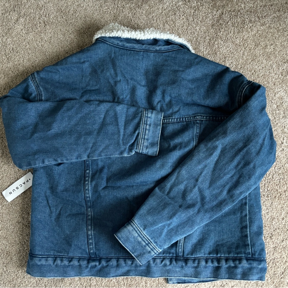 PacSun Woman’s/Teen Sherpa Lined Jean Jacket, Size XS/S, NWT - Picture 3 of 5